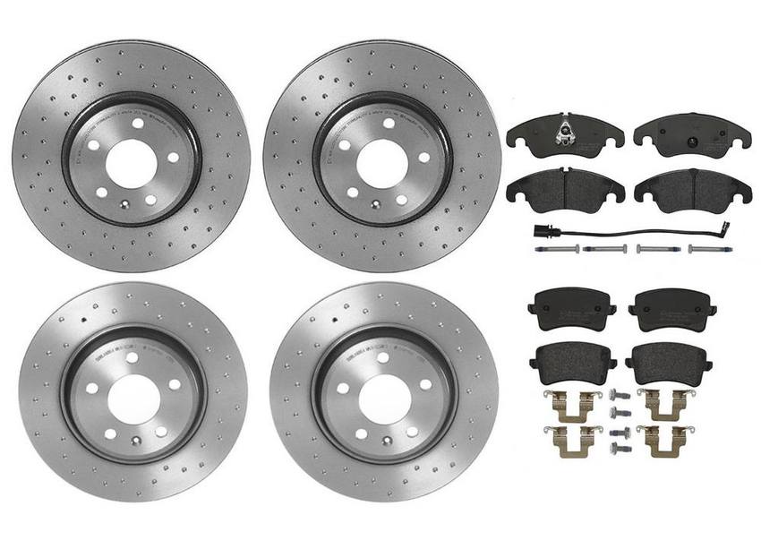 Brembo Brake Pads and Rotors Kit - Front and Rear (320mm/300mm) (Xtra) (Low-Met)